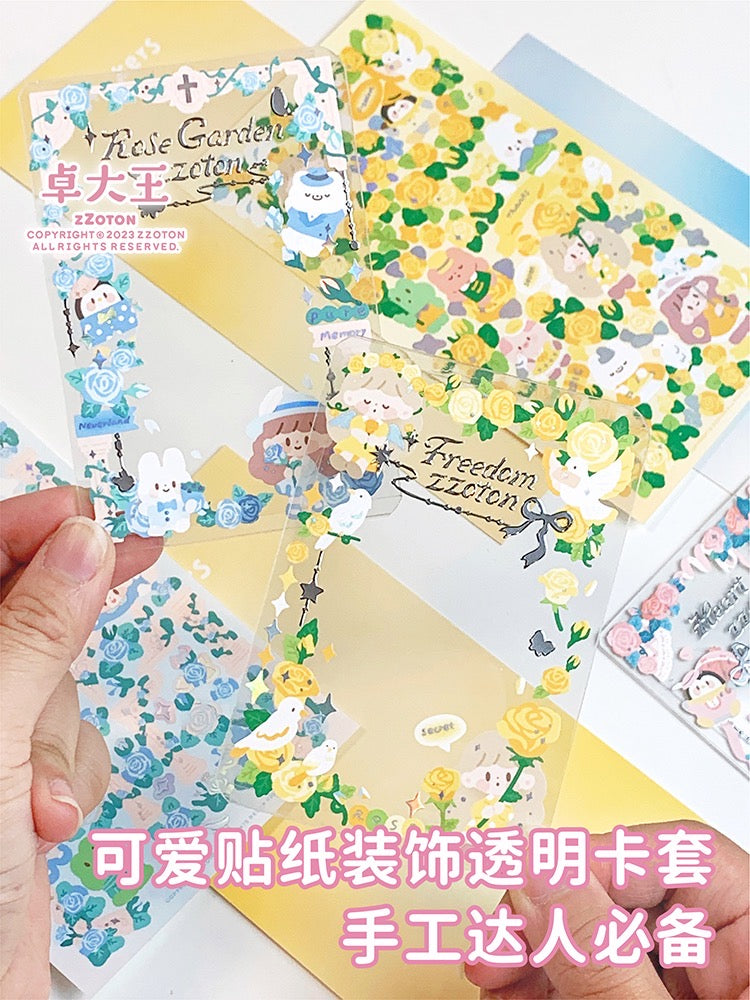 Molinta rose theme no border colorful girl sticker set 7（all 4）