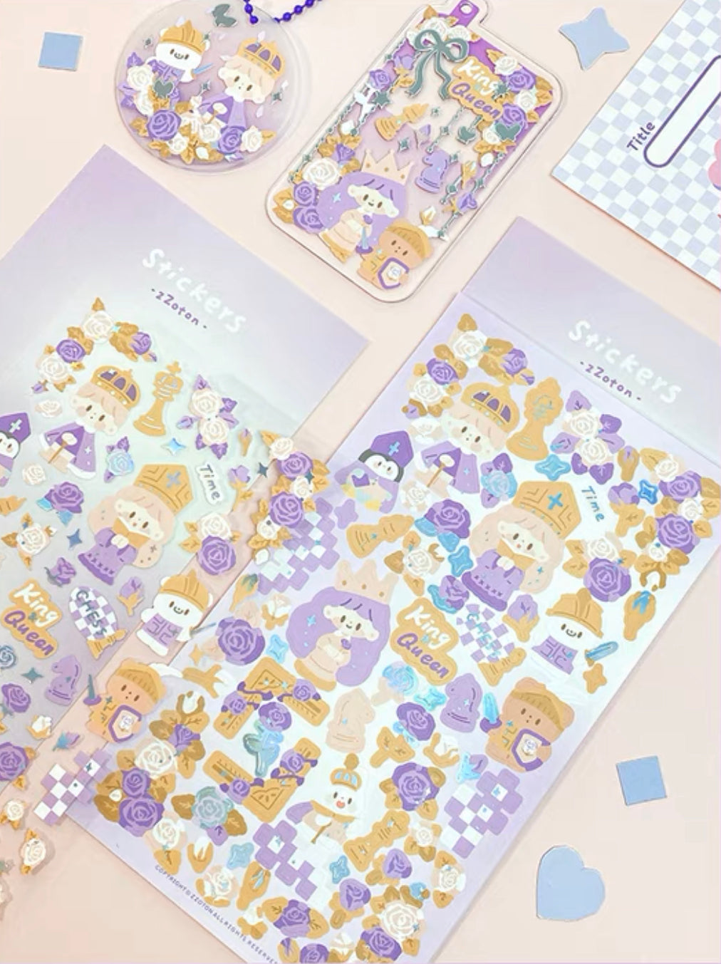 Molinta rose theme no border colorful girl sticker set 7（all 4）