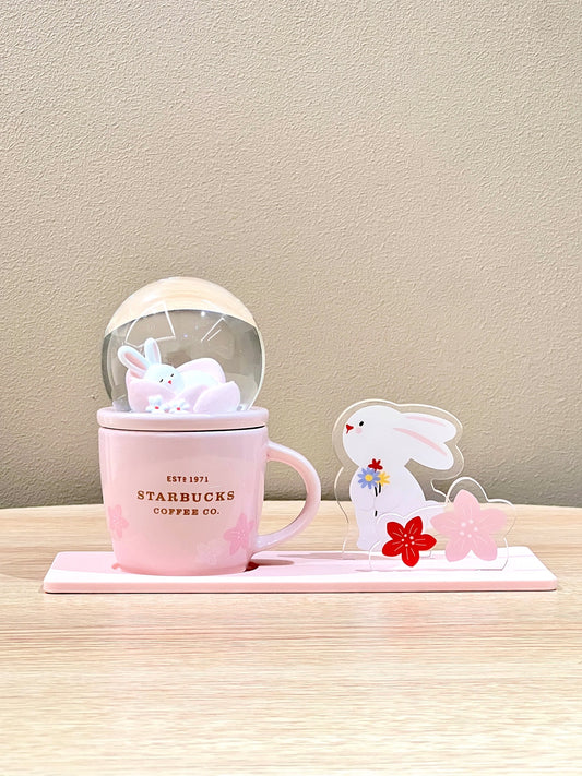 Starbucks China 2023 Sakura Rabbit Season Theme 89ml crystal ball ceramic mug with decoration set