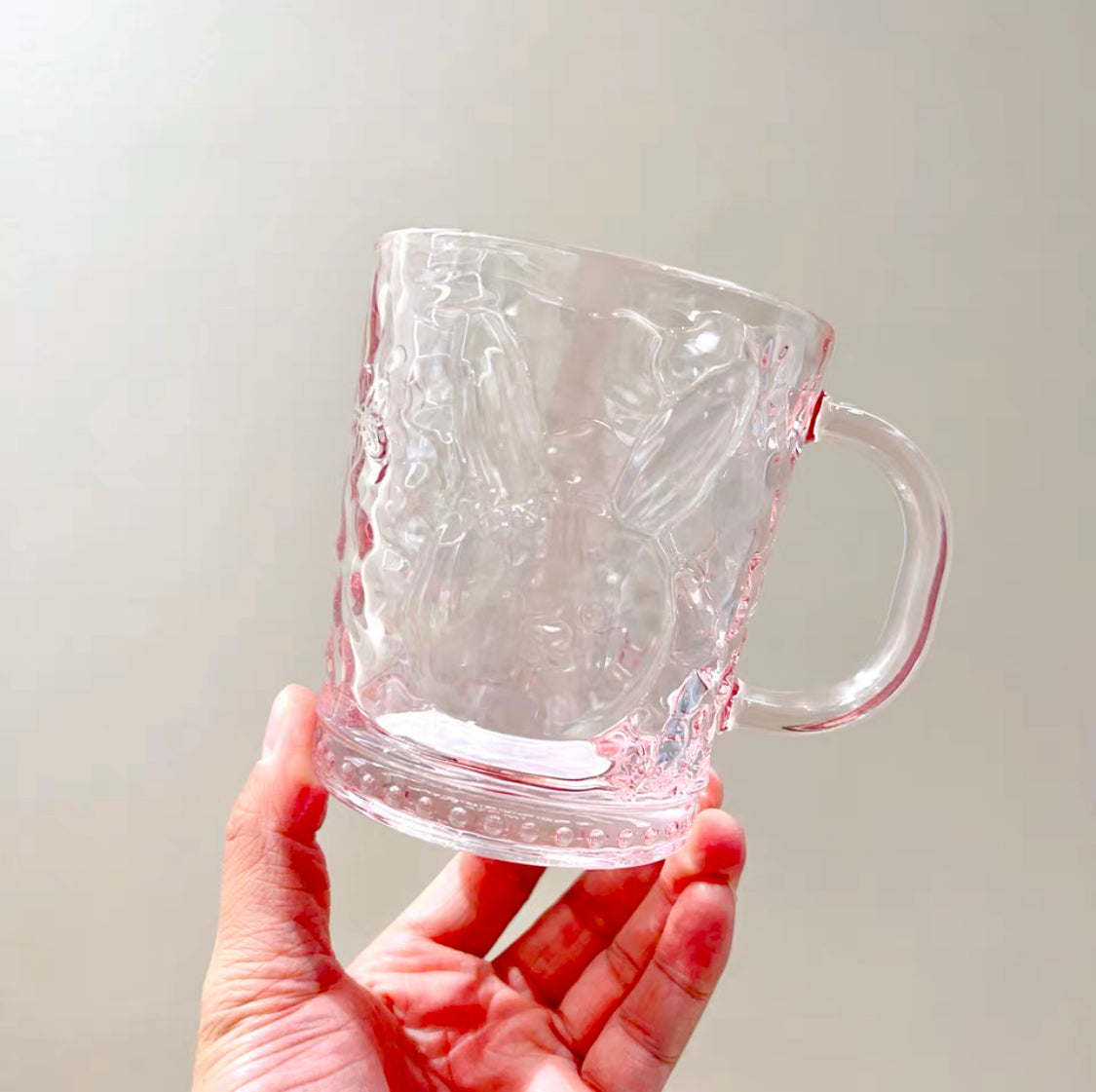 Starbucks China 2023 Sakura Rabbit Season Theme 470ml glass cup with rabbit glass plant set