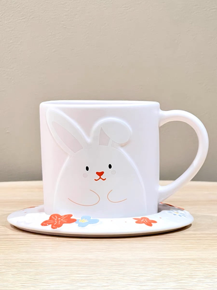 Starbucks China 2023 Sakura Rabbit Season Theme 355ml ceramic mug with plant set