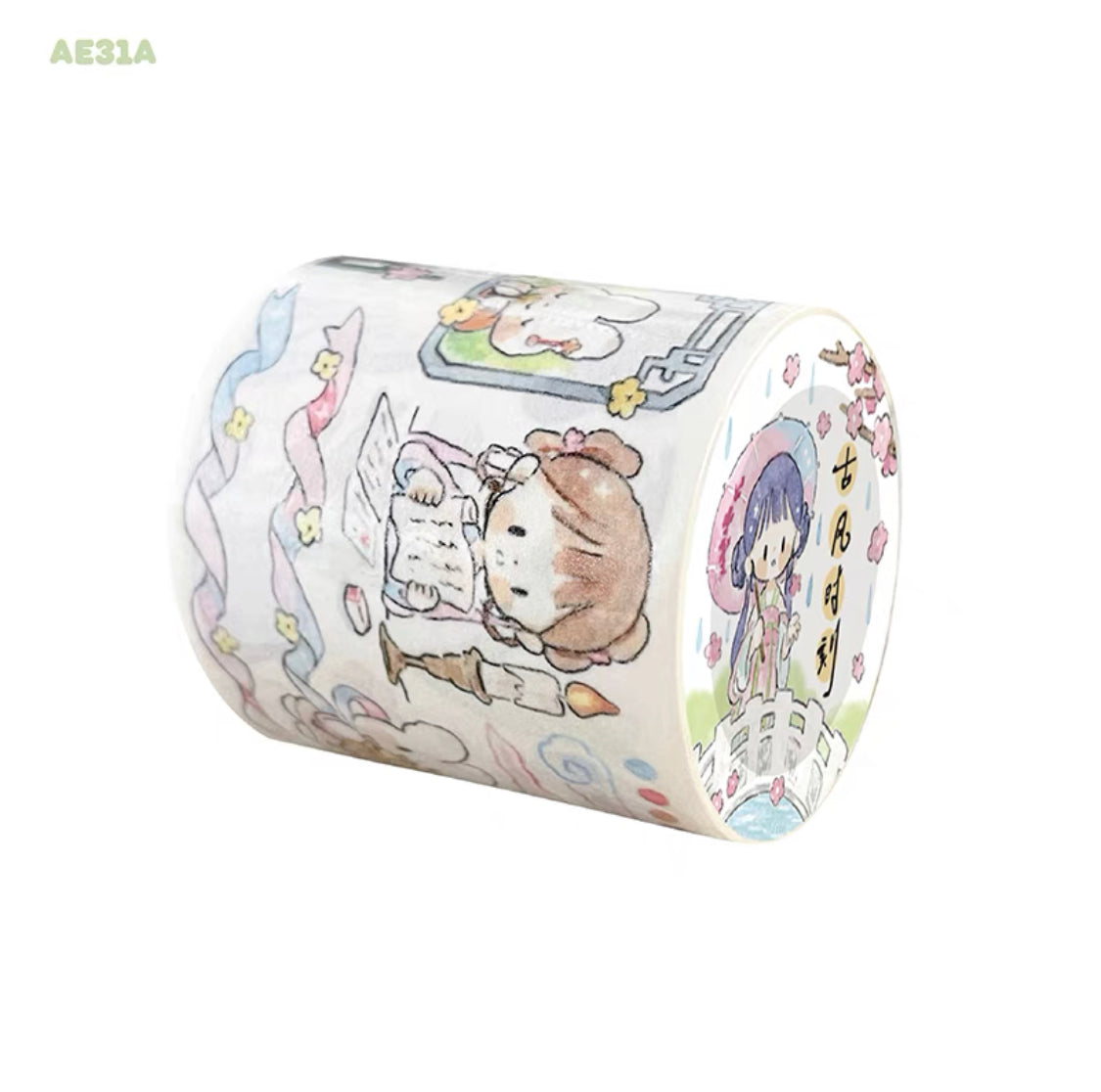 Molinta Chinese ancient style dress girl washitape and sticker pack