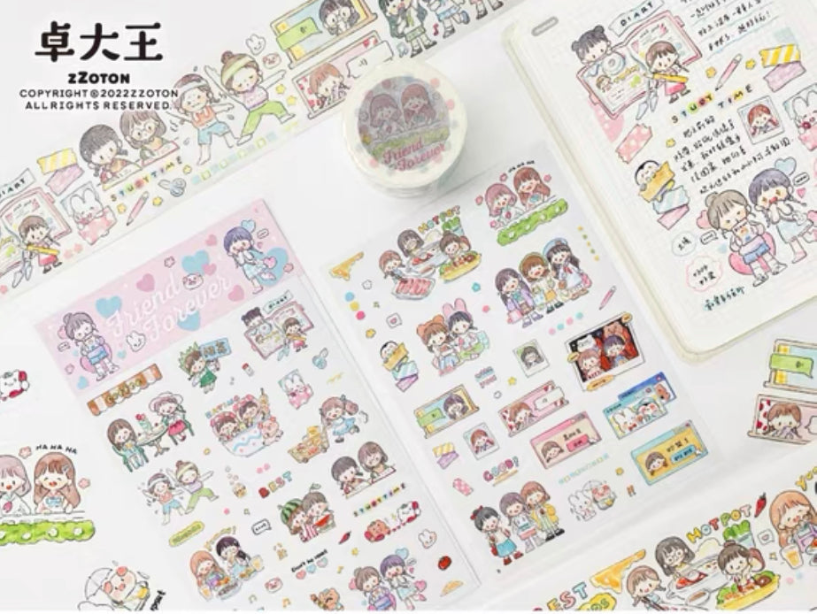 Molinta girl friend forever washitape and sticker pack