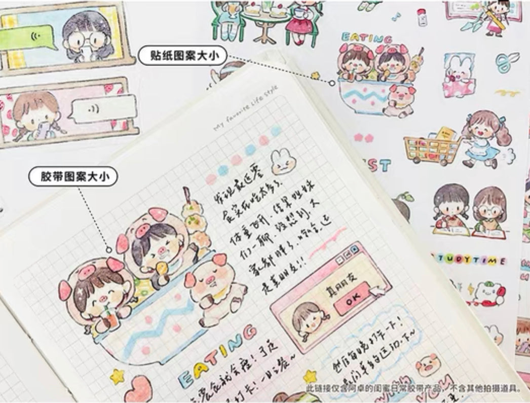 Molinta girl friend forever washitape and sticker pack