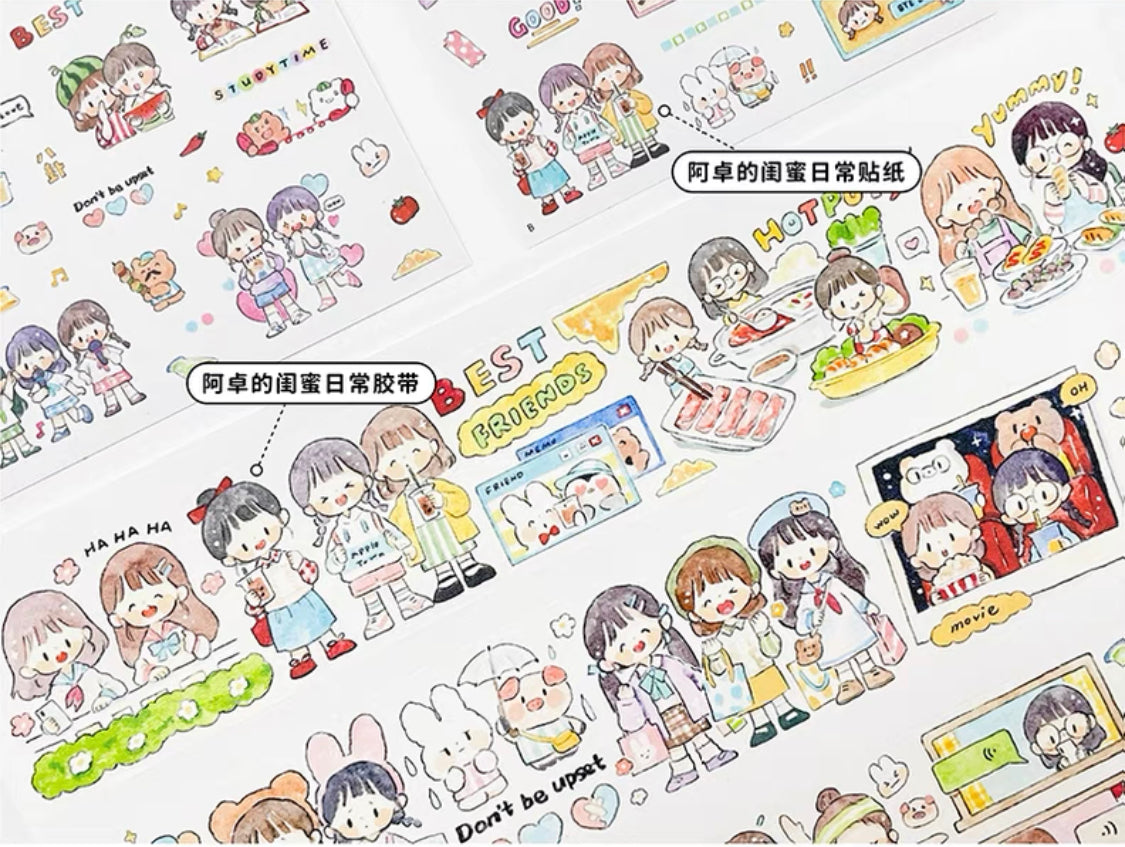 Molinta girl friend forever washitape and sticker pack