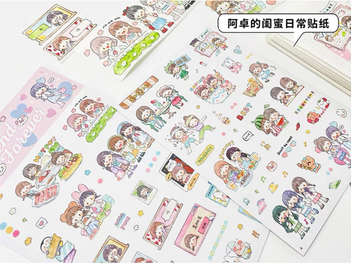 Molinta girl friend forever washitape and sticker pack