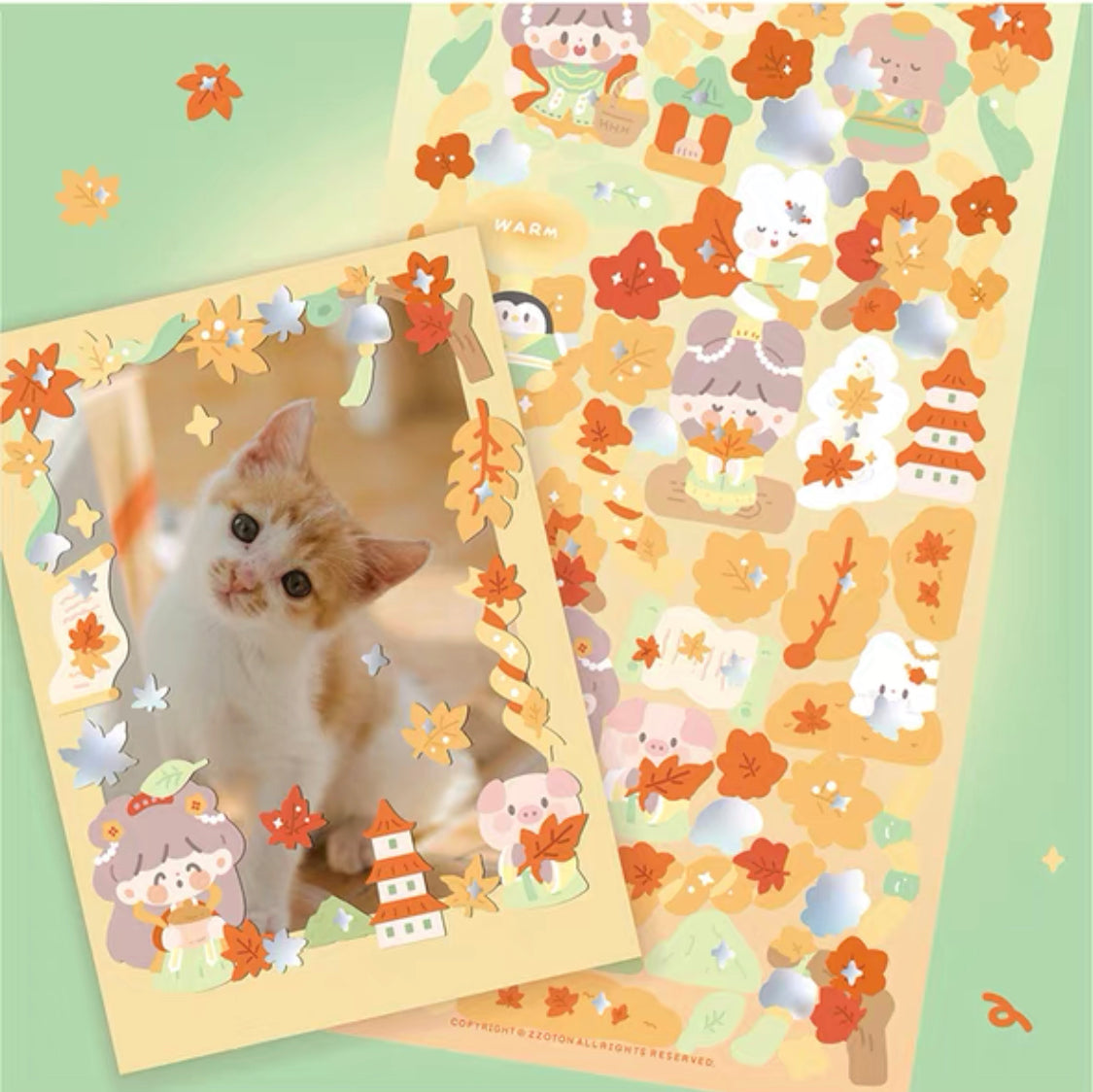 Molinta no border colorful girl sticker set 4（all 6）including 2 organ sticker