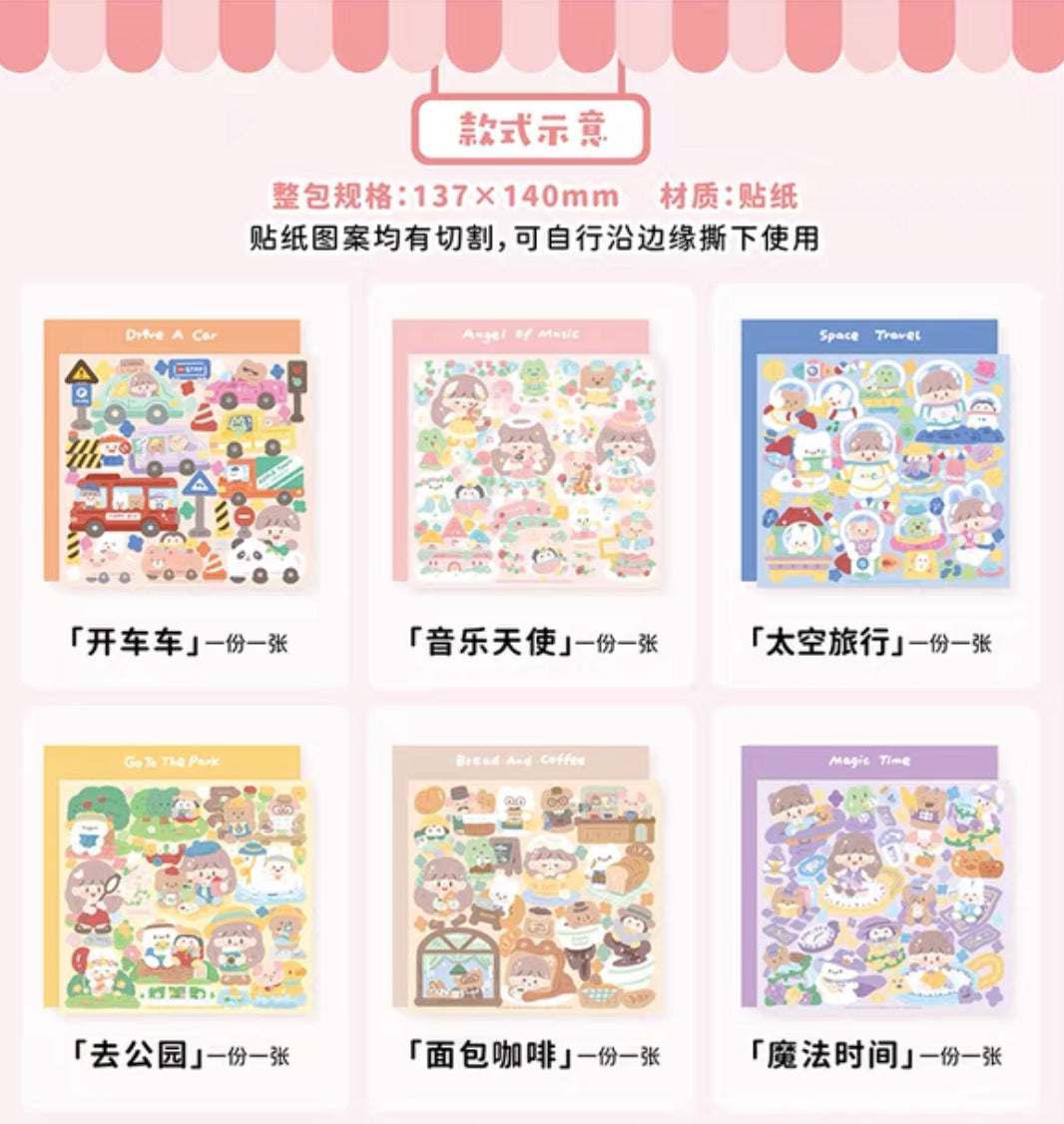 Molinta big size scene sticker set 2