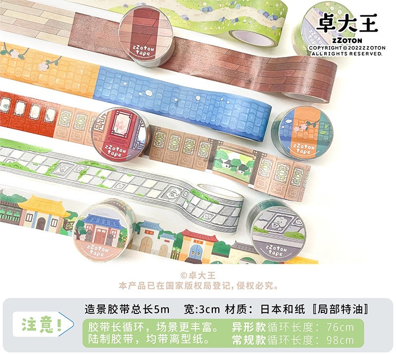 Molinta scene background shaped washitape season 3(Chinese traditional style)