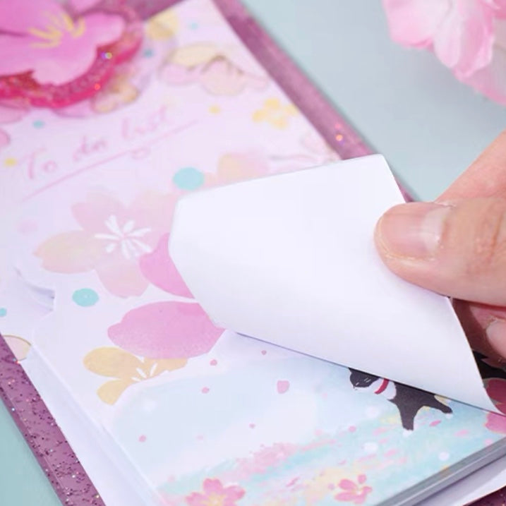 Sakura Dream theme sakura memo pad with mini pink sakura pallet