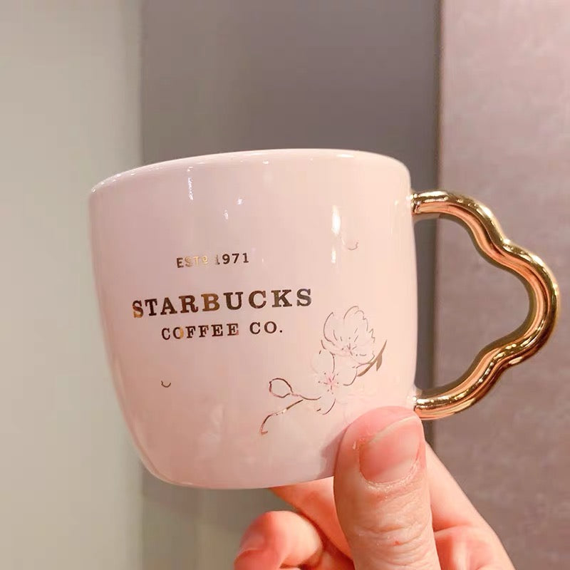 Starbucks China 2022 Sakura Season 600+160ml sakura with bird ceramic pot with cup and plate set