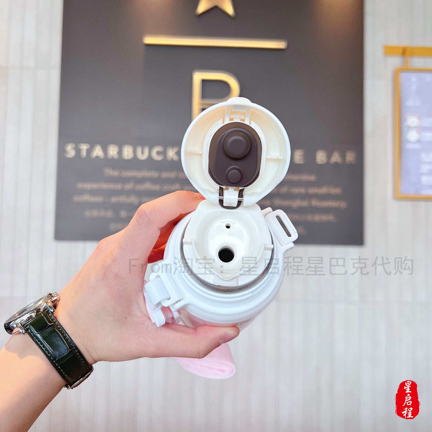 Starbucks × Thermos China 2022 Sakura Season 550ml pink sakura with bird vacuum cup（2 ways to use）