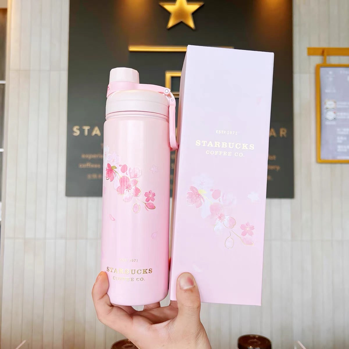 Starbucks China 2022 Sakura Season 620ml pink sakura stainless steel cup