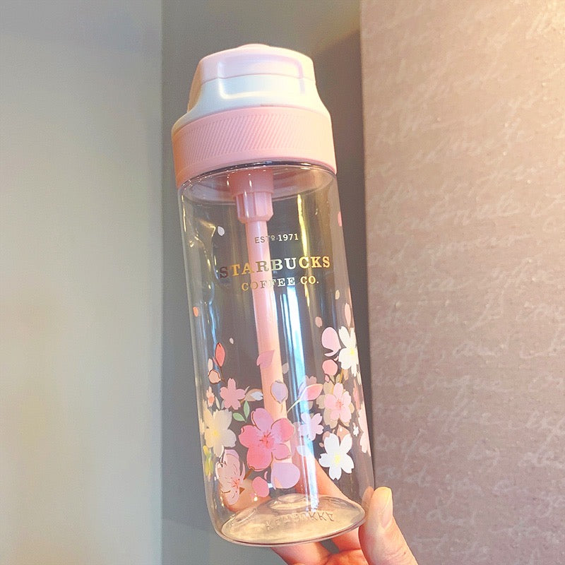 Starbucks China 2022 Sakura Season 520ml white & pink sakura discoloration straw cup