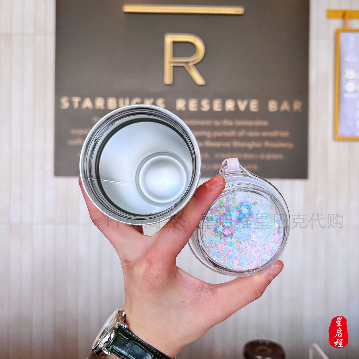 Starbucks China 2022 Sakura Season 355ml pink stainless steel cup with blue bird sakura pin