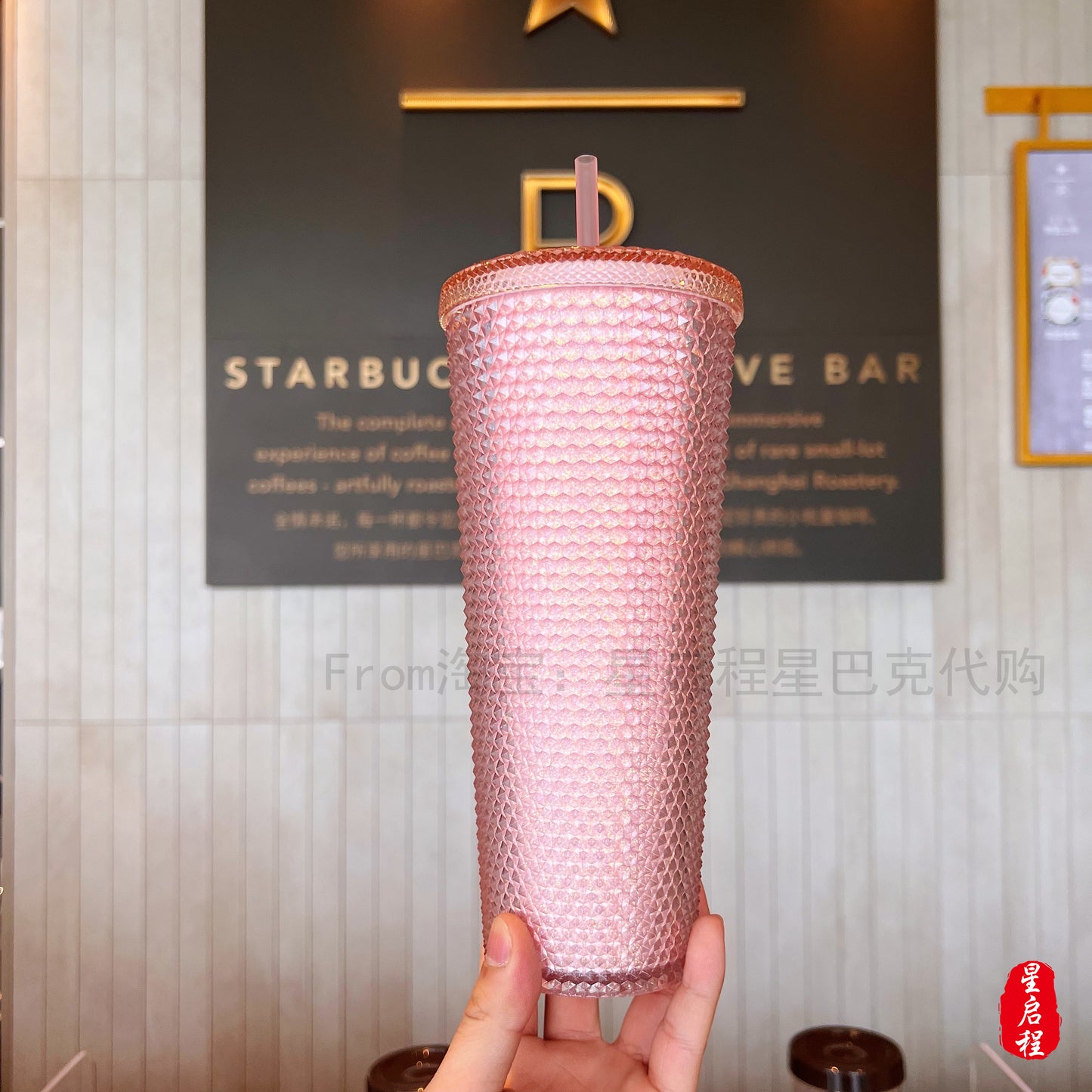 Starbucks China 2022 Sakura Season 710ml sakura pink plastics cup with straw