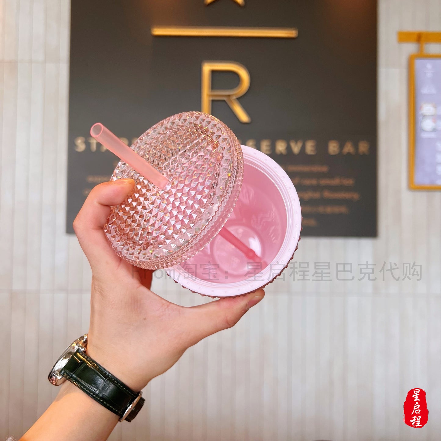 Starbucks China 2022 Sakura Season 710ml sakura pink plastics cup with straw