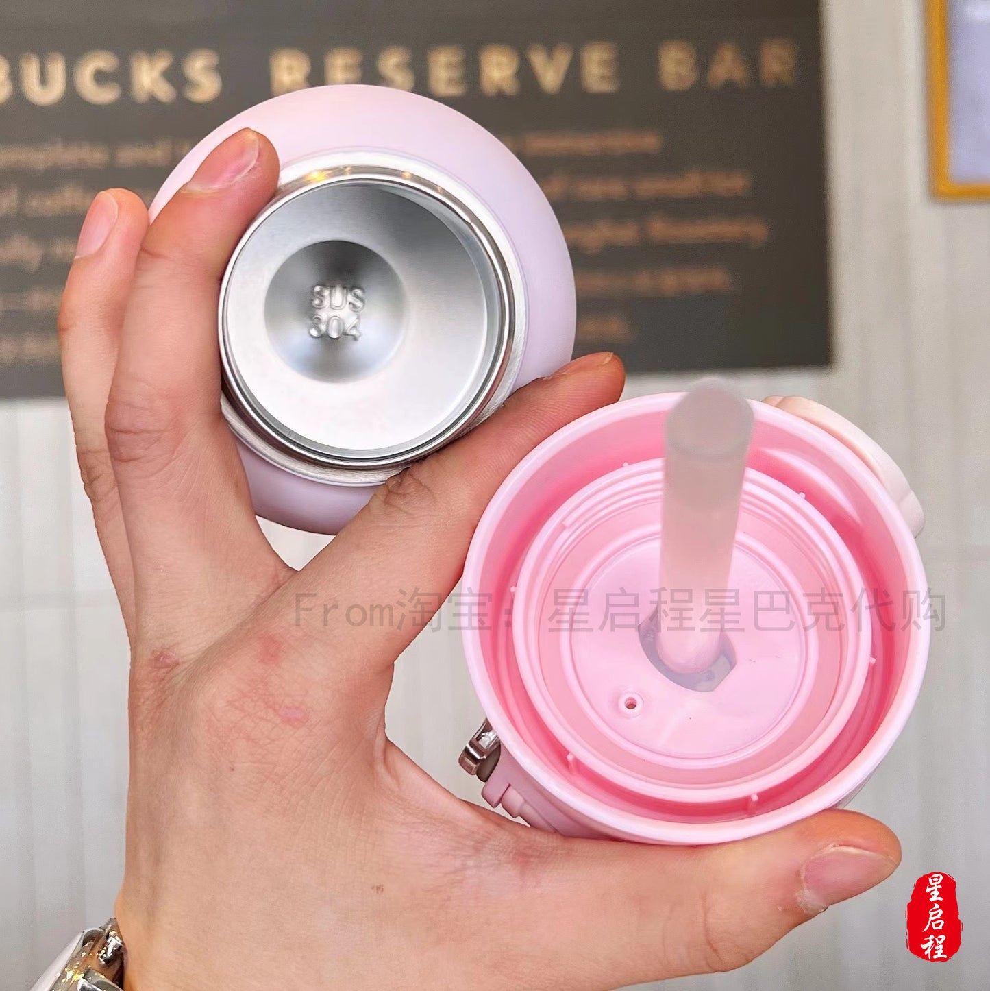 Starbucks China 2022 Sakura Season 375ml pink sakura stainless steel cup with pink bag