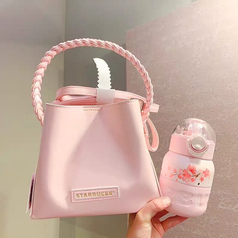 Starbucks China 2022 Sakura Season 375ml pink sakura stainless steel cup with pink bag
