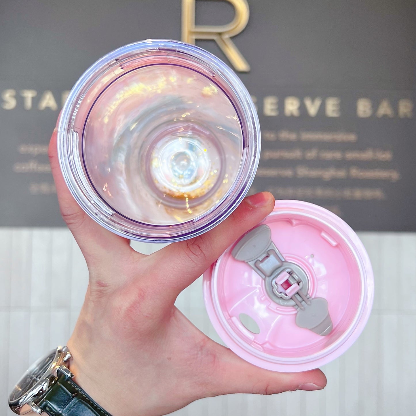 Starbucks China 2022 Sakura Season 355ml blue bird pink sakura double glass cup