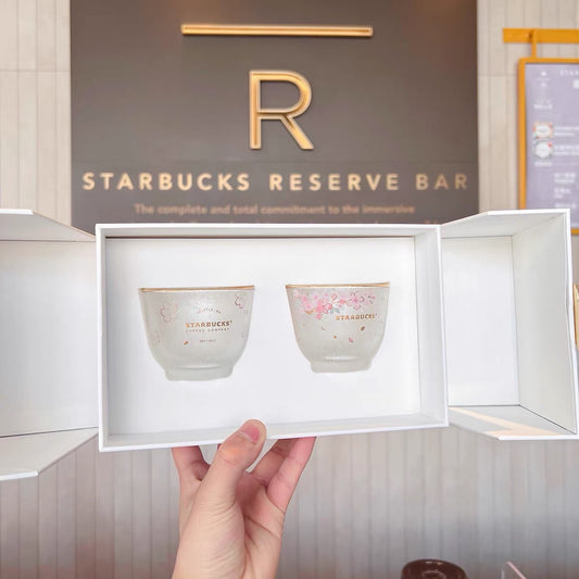 Starbucks China 2022 Sakura Season 170ml*2 pink sakura couple glass cup set box