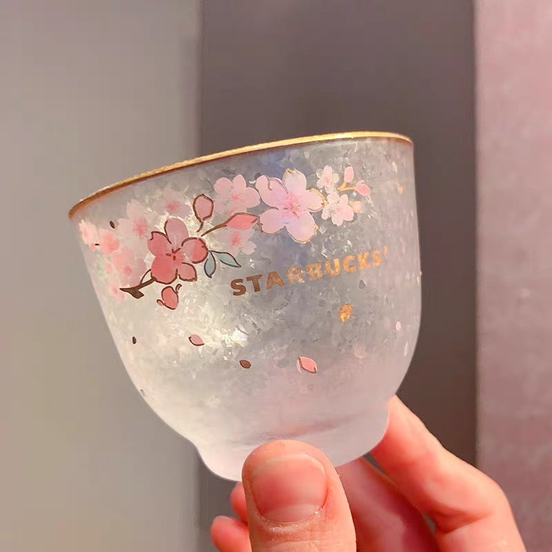 Starbucks China 2022 Sakura Season 170ml*2 pink sakura couple glass cup set box
