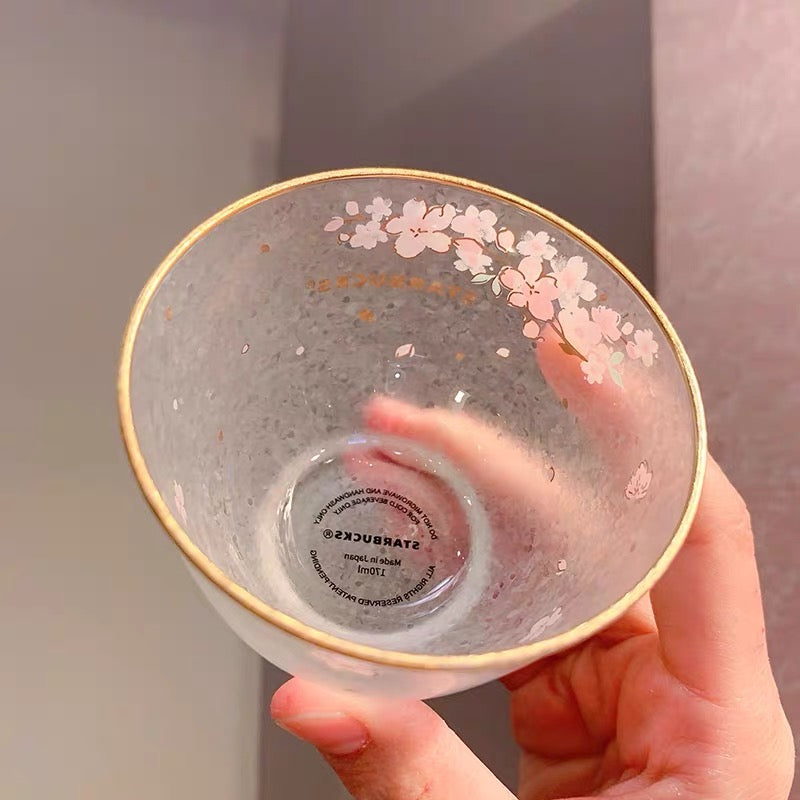 Starbucks China 2022 Sakura Season 170ml*2 pink sakura couple glass cup set box