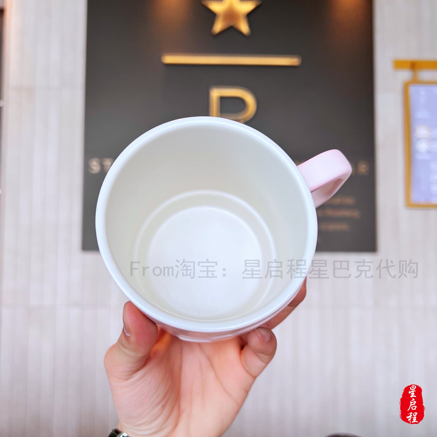 Starbucks China 2022 Sakura Season 435ml pink sakura with blue bird ceramics mug