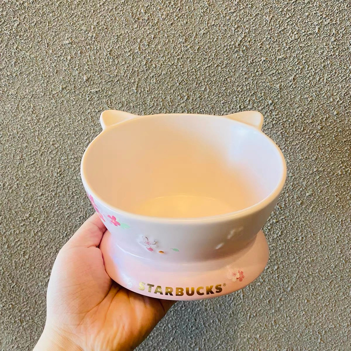 Starbucks China 2022 Sakura Season 473ml pink sakura ceramics pet bowl
