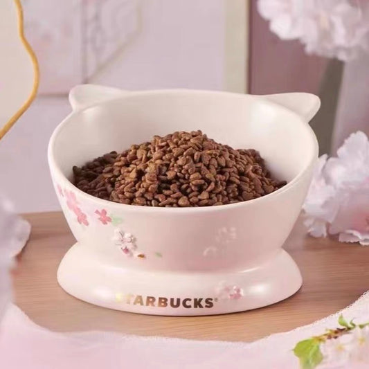 Starbucks China 2022 Sakura Season 473ml pink sakura ceramics pet bowl