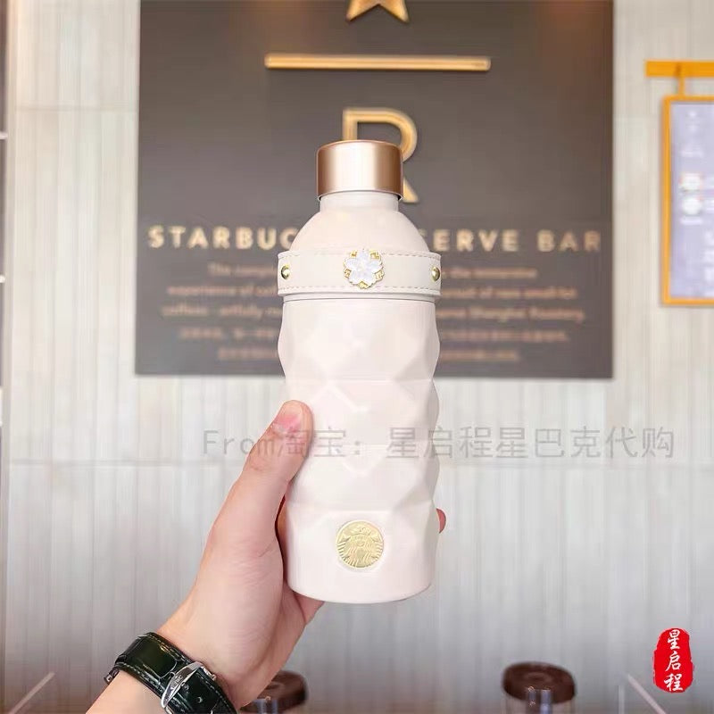 Starbucks China 2022 Sakura Season 400ml white sakura stainless steel cup with white bag