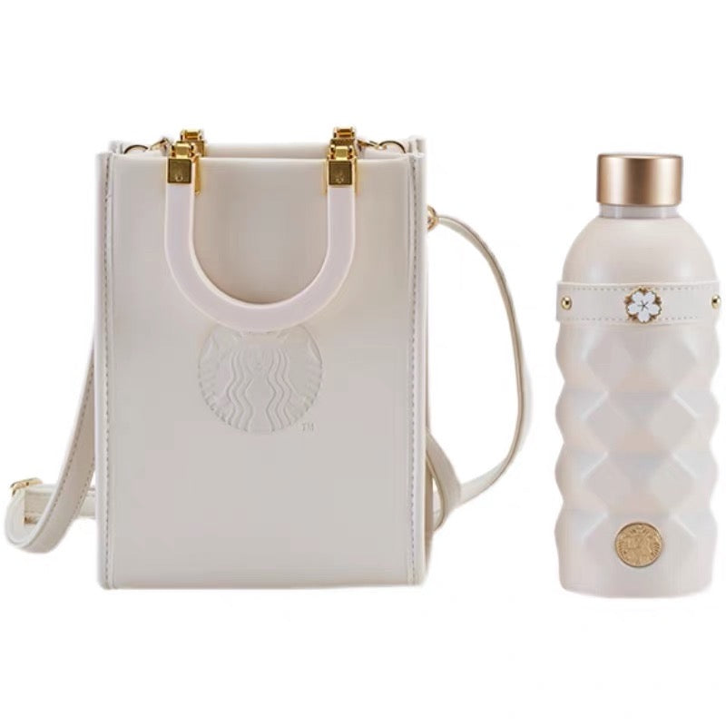 Starbucks China 2022 Sakura Season 400ml white sakura stainless steel cup with white bag