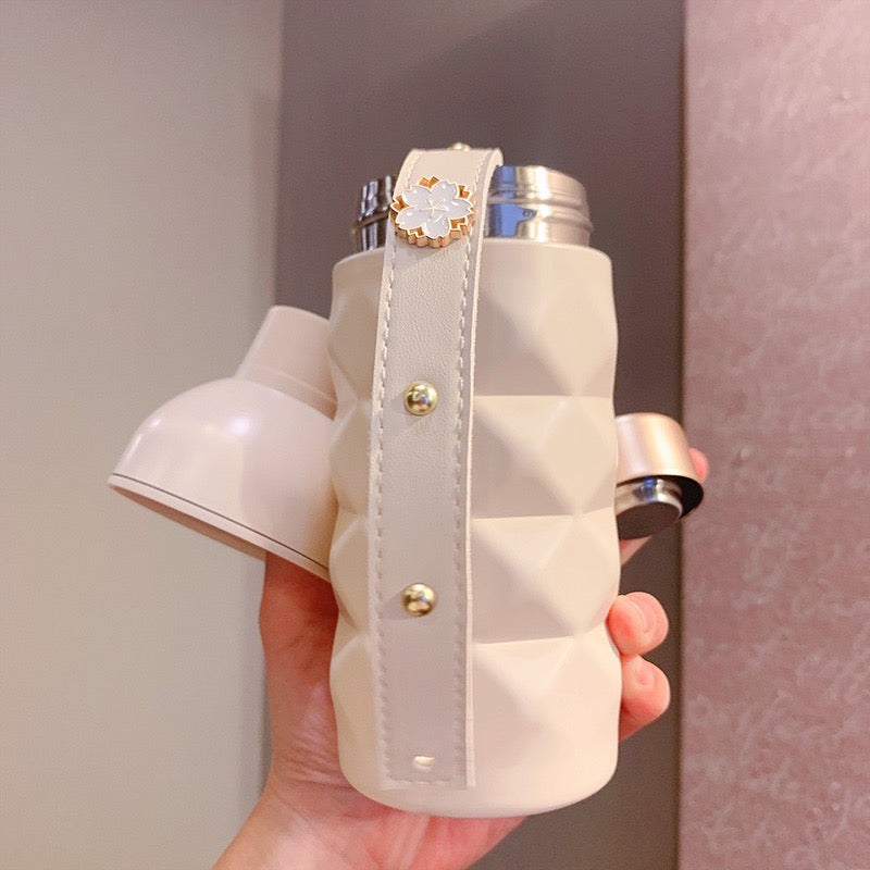 Starbucks China 2022 Sakura Season 400ml white sakura stainless steel cup with white bag