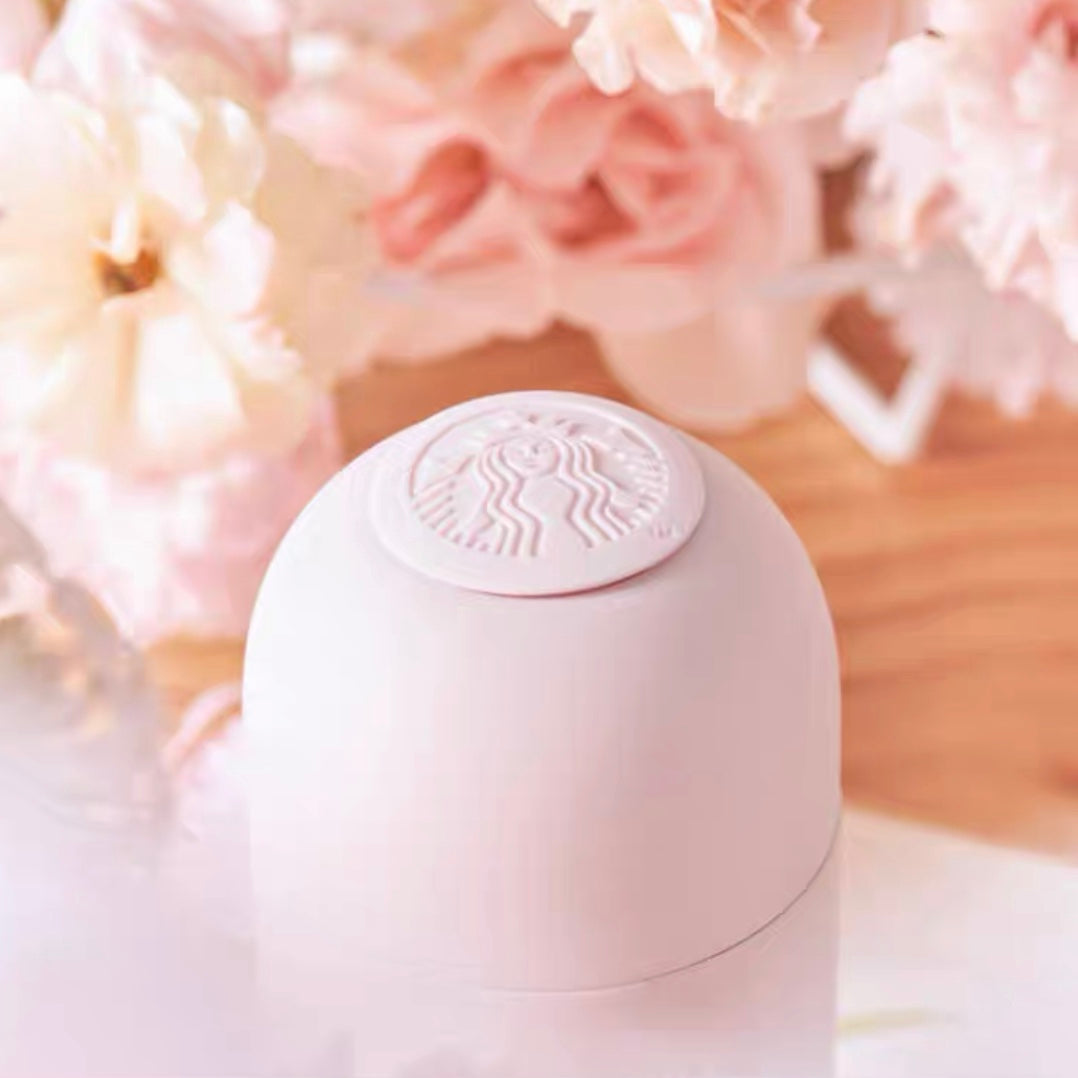 Starbucks China 2022 Sakura Season 220ml pink sakura stainless steel cup with blue bird sakura embroidery bag