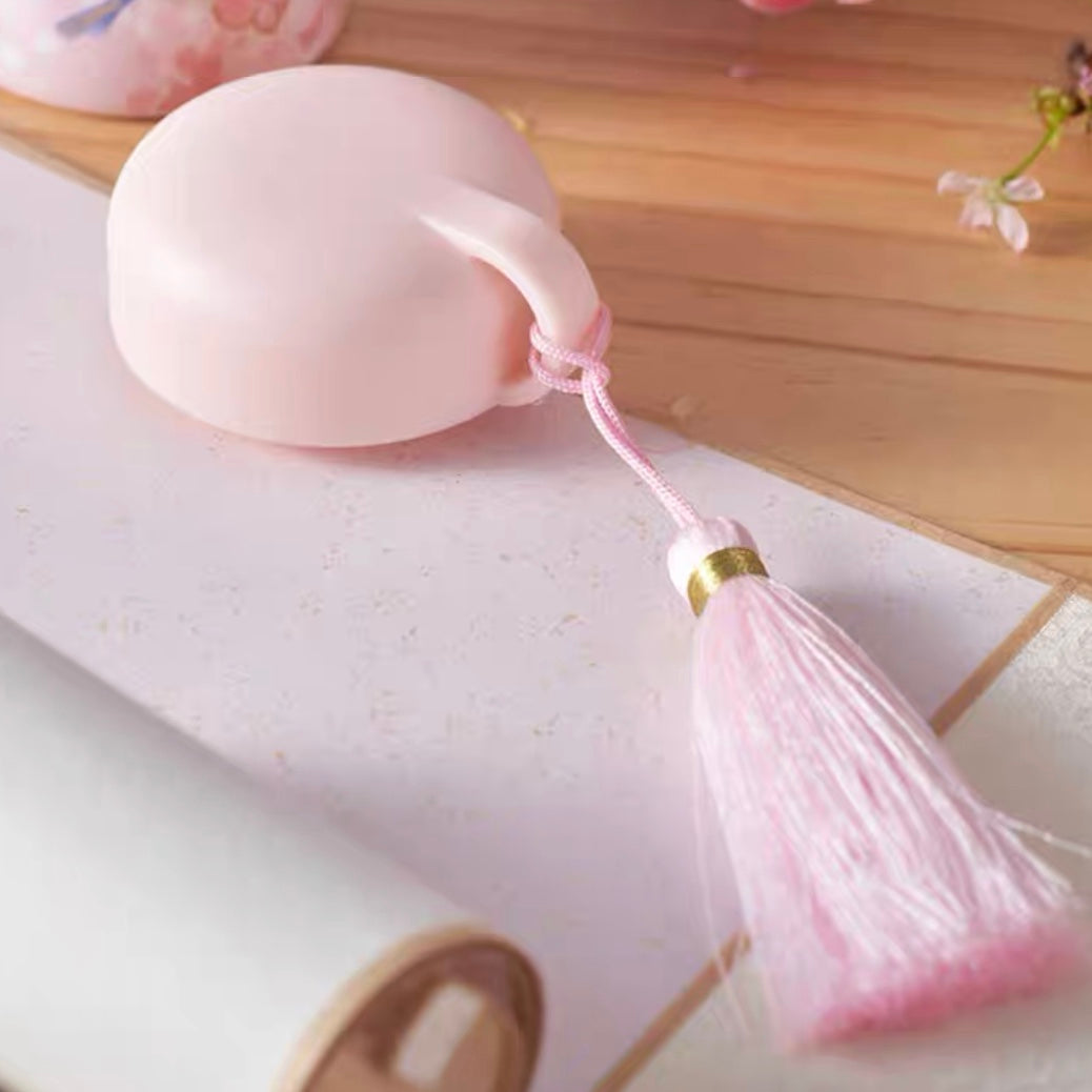 Starbucks × Thermos China 2022 Sakura Season 355ml pink sakura with blue bird stainless steel vacuum cup with tassels pendant