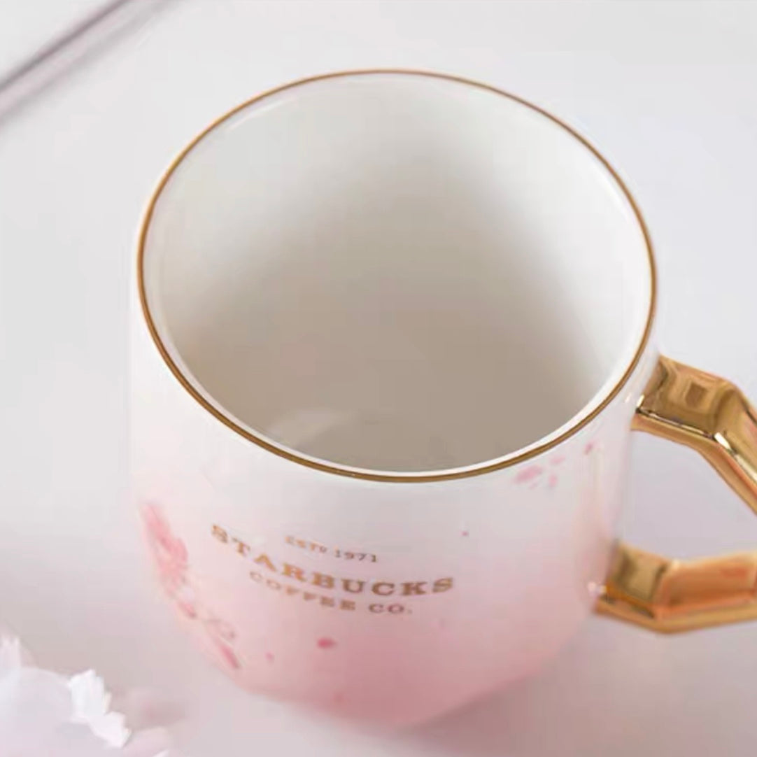 Starbucks China 2022 Sakura Season 400ml pink sakura ceramics mug with sakura stir bar