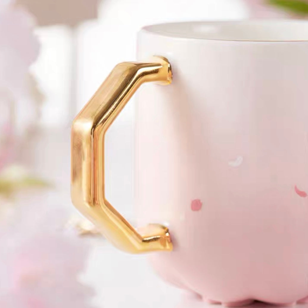Starbucks China 2022 Sakura Season 400ml pink sakura ceramics mug with sakura stir bar