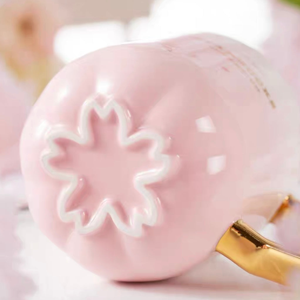 Starbucks China 2022 Sakura Season 400ml pink sakura ceramics mug with sakura stir bar