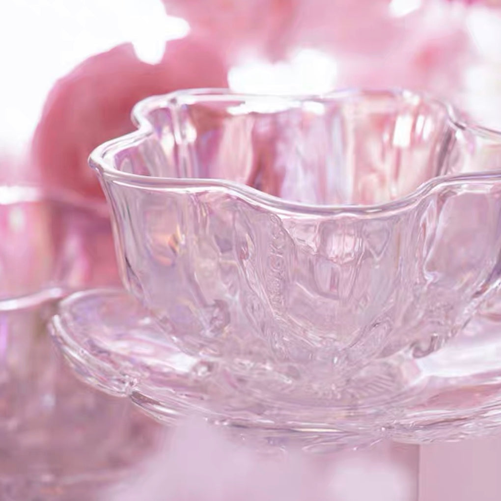 Starbucks China 2022 Sakura Season pink sakura couple glass bowl and plate set box