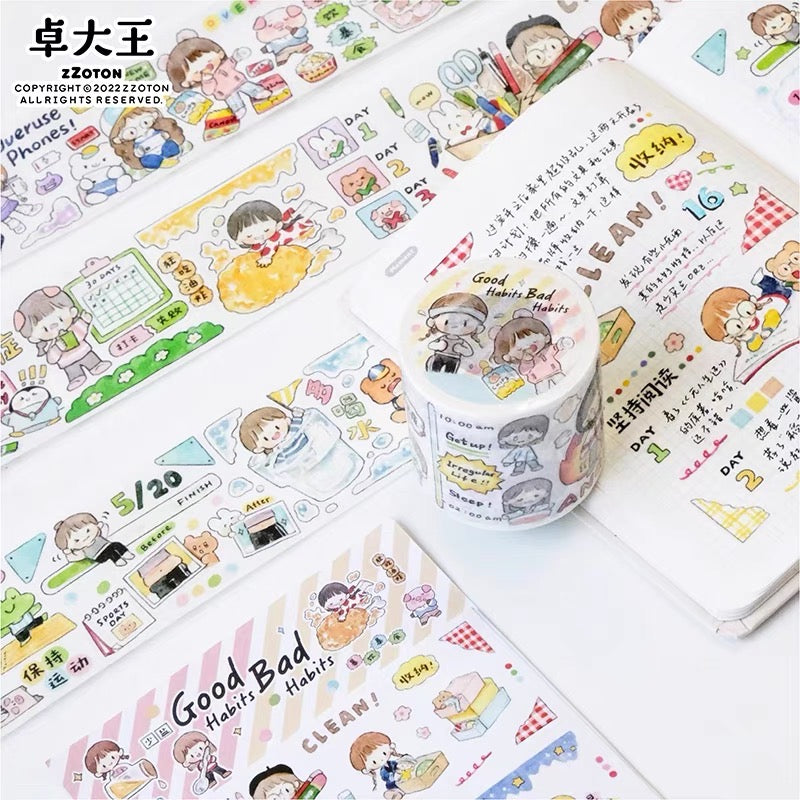 Molinta good habits and bad habits washitape and sticker pack