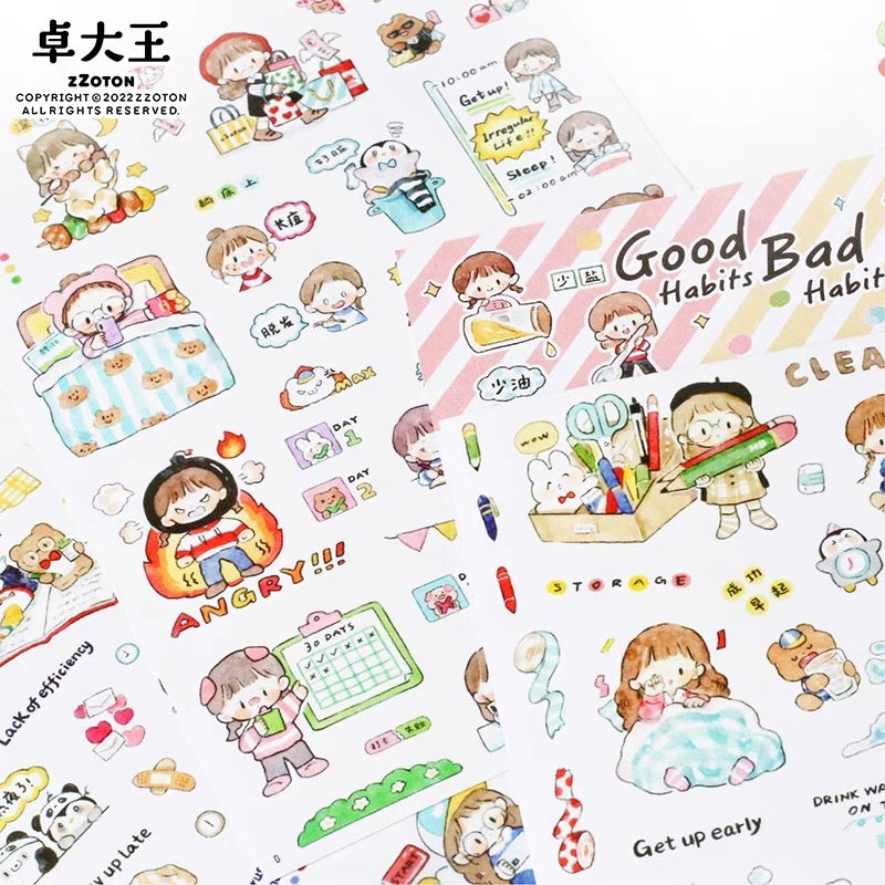 Molinta good habits and bad habits washitape and sticker pack