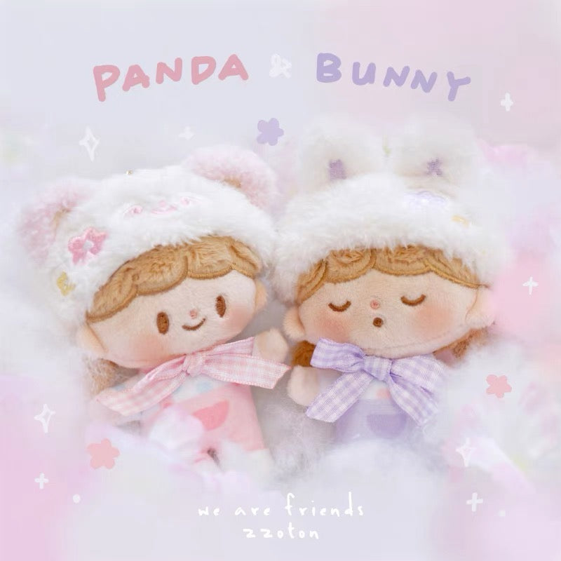 Molinta sakura panda and bunny plush pendant/toy