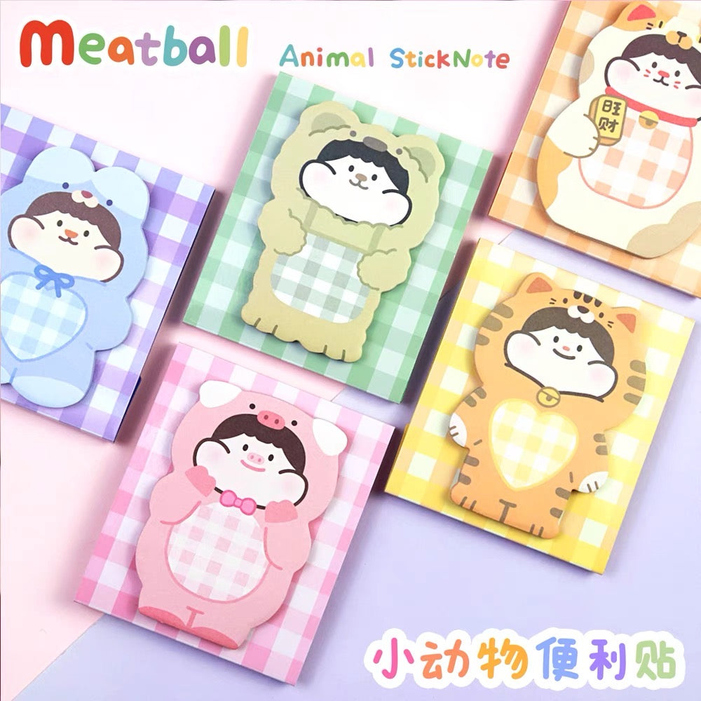 Meatball cute animal memo pad