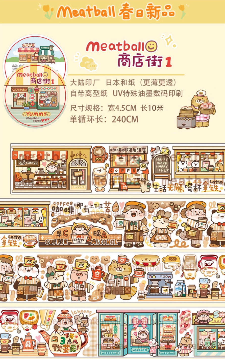 Meatball shop street series washitape