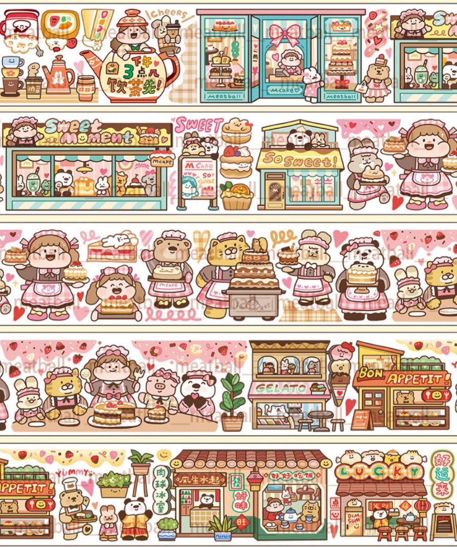 Meatball shop street series washitape