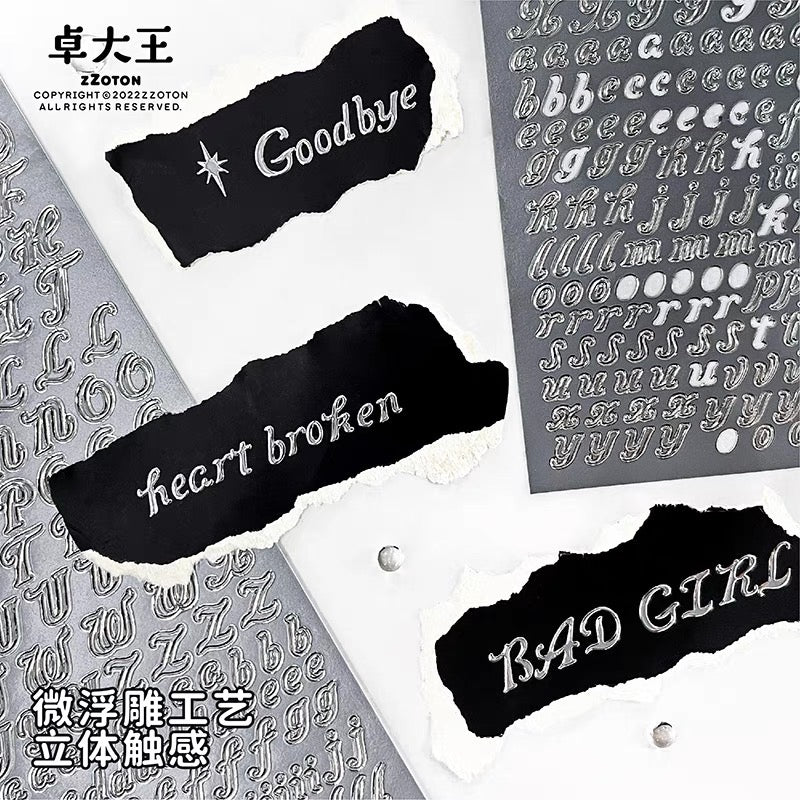 Molinta word and meteor blingbling sticker set