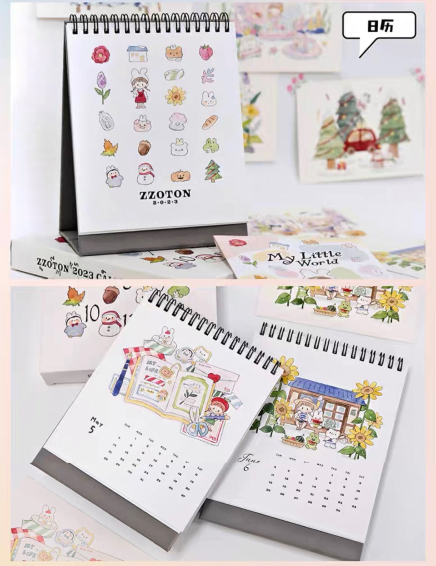 Molinta 「little world」series calendar postcard sticker