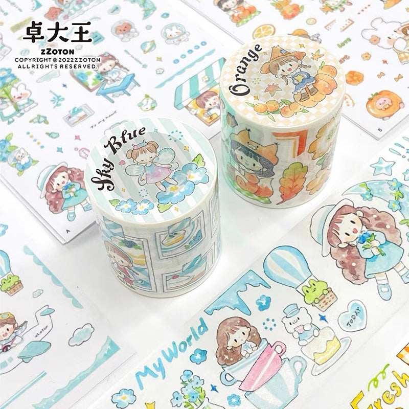 Molinta colorful sticker pack（sky blue orange）