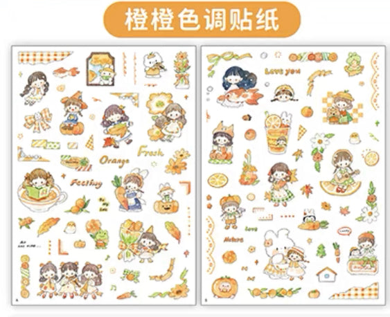 Molinta colorful sticker pack（sky blue orange）