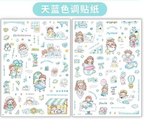 Molinta colorful sticker pack（sky blue orange）